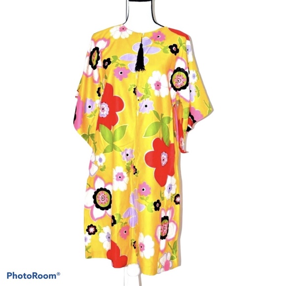 Janet Lynn Dresses & Skirts - Vintage 70s Janet Lynn floral caftan dress, Kimono sleeve, psychedelic, S/M/L